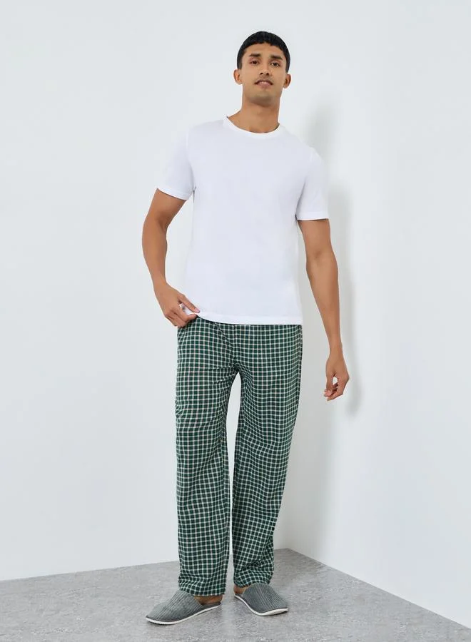 ستايلي بنطال بيجاما كاروهات بقصة مريحة